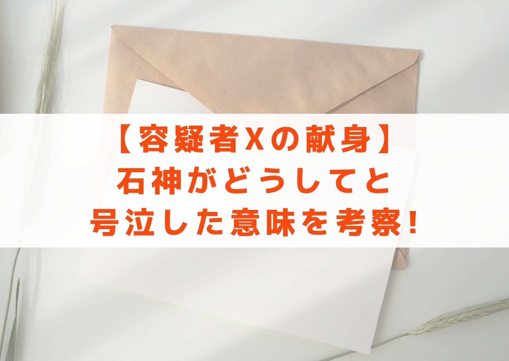 容疑者xの献身 石神がどうしてと号泣した意味を考察 シネマアップデート